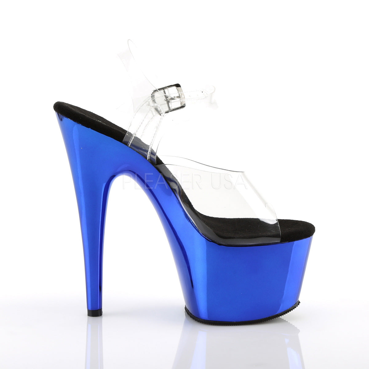 7 Inch Heel ADORE-708 Blue Chrome