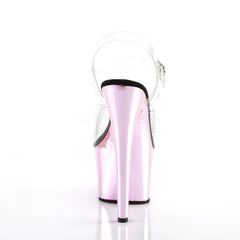 7 Inch Heel ADORE-708 Baby Pink Chrome