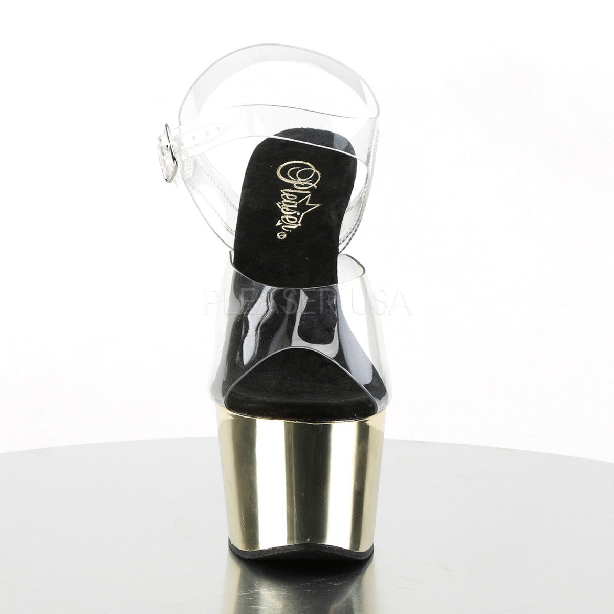 Pleaser ADORE-708 Gold Chrome Exotic Dancing Sandals - Shoecup.com - 2