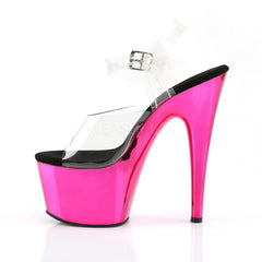 Pleaser ADORE-708 Hot Pink Chrome Exotic Dancing Sandals - Shoecup.com - 3