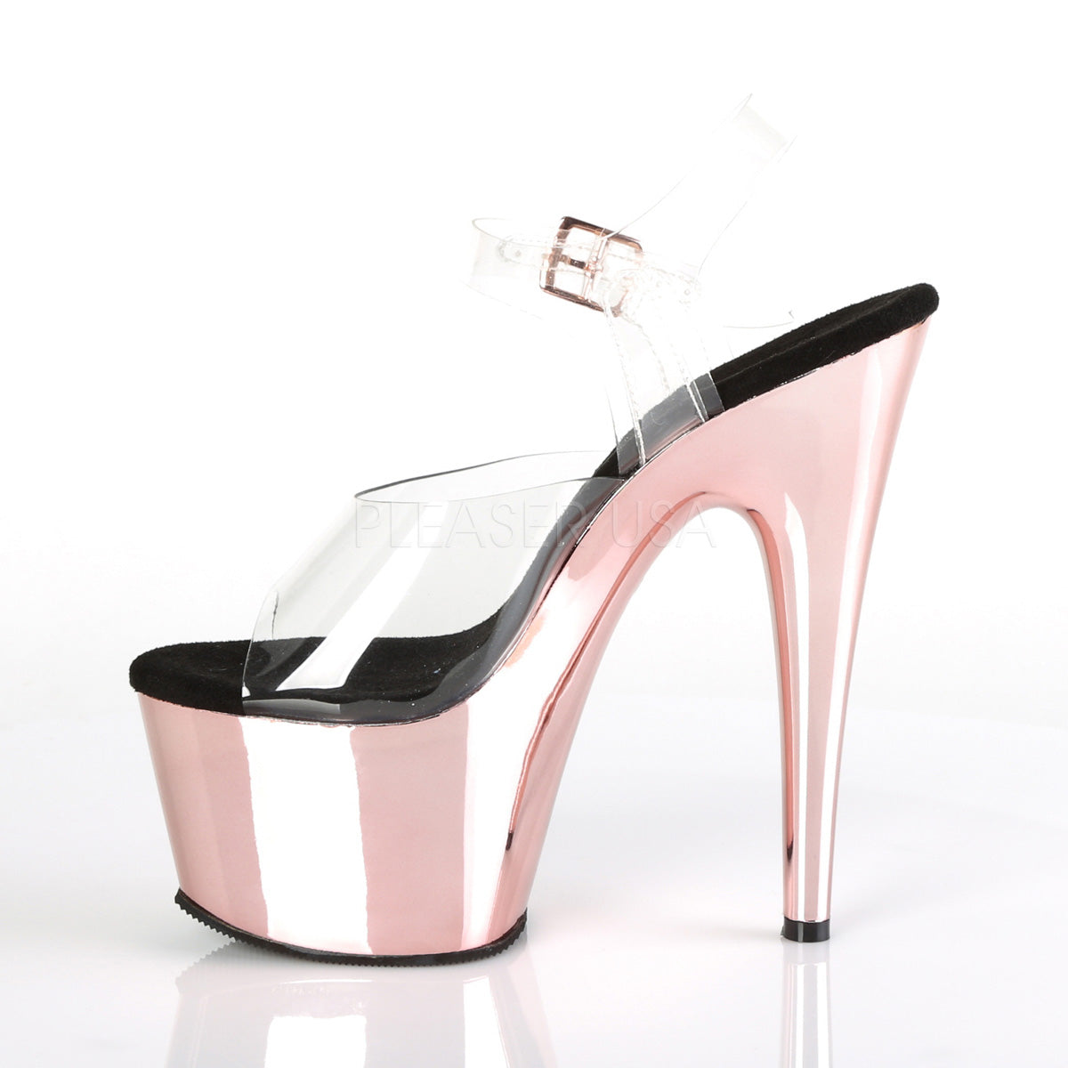 7 Inch Heel ADORE-708 Rose Gold Chrome