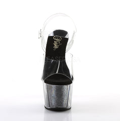 7 Inch Heel ADORE-708G Black Glitter
