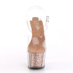 7 Inch Heel ADORE-708G Clear Rose Gold