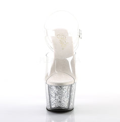 7 Inch Heel ADORE-708G Silver Glitter