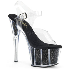 7" Heel ADORE-708G Black Glitter