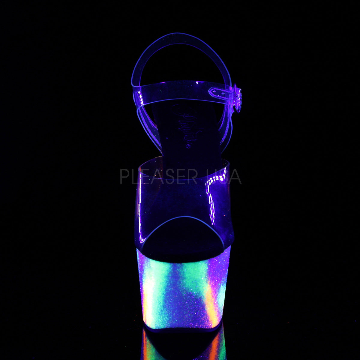 7 Inch Heel ADORE-708GXY Clear Neon Galaxy