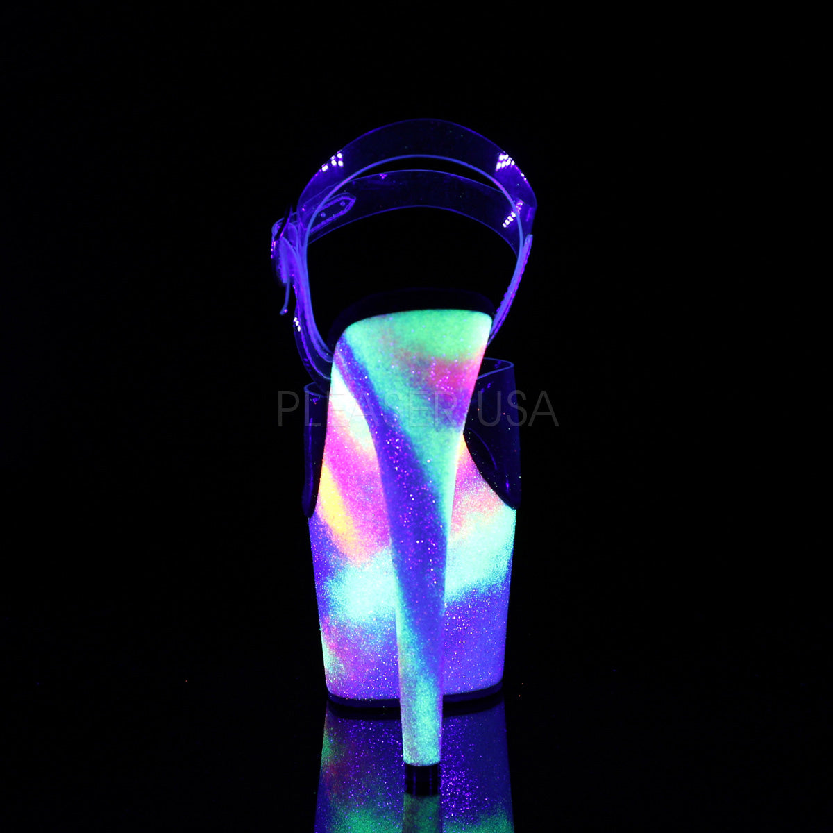 7 Inch Heel ADORE-708GXY Clear Neon Galaxy