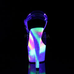 7 Inch Heel ADORE-708GXY Clear Neon Galaxy