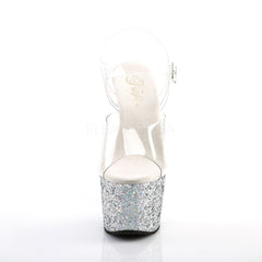 7 Inch Heel ADORE-708LG Silver Glitter