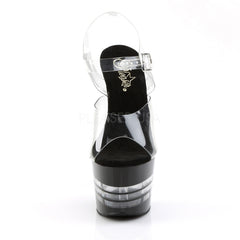 PLEASER ADORE-708LN Clear-Black Ankle Strap Sandals - Shoecup.com - 2
