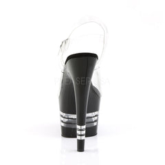 PLEASER ADORE-708LN Clear-Black Ankle Strap Sandals - Shoecup.com - 4