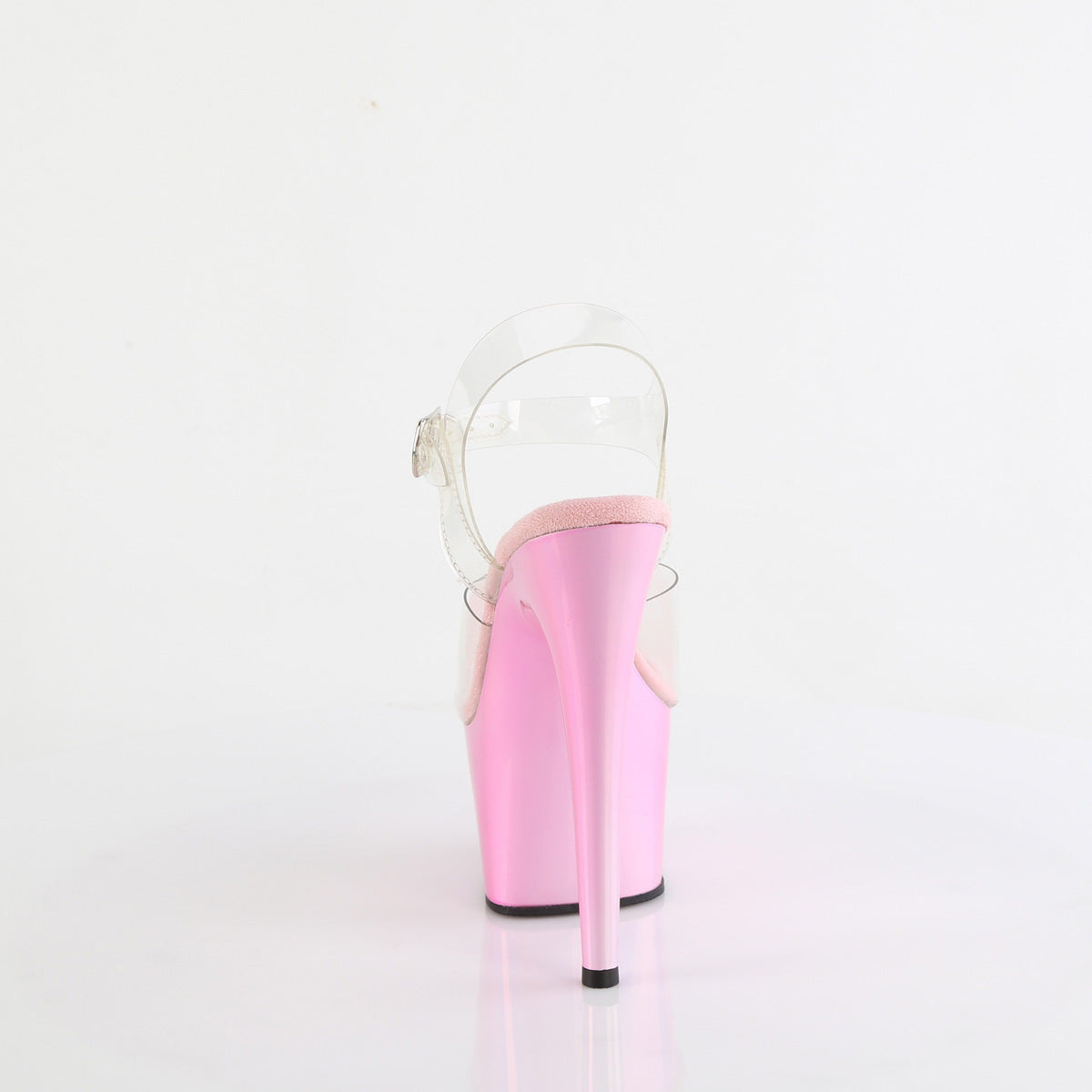 7 Inch Heel ADORE-708LQ Clear Liquid Baby Pink Holo