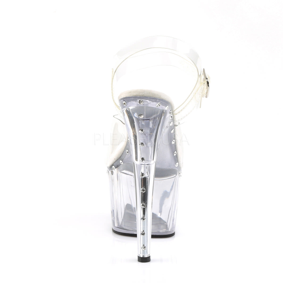 PLEASER ADORE-708LS Clear Ankle Strap Sandals - Shoecup.com - 4