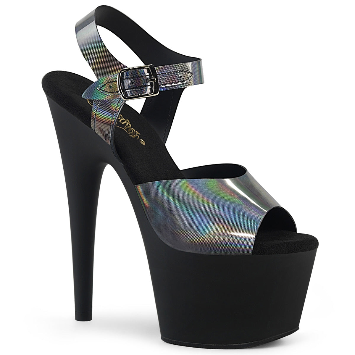 7" Heel ADORE-708N-DT Pewter Hologram