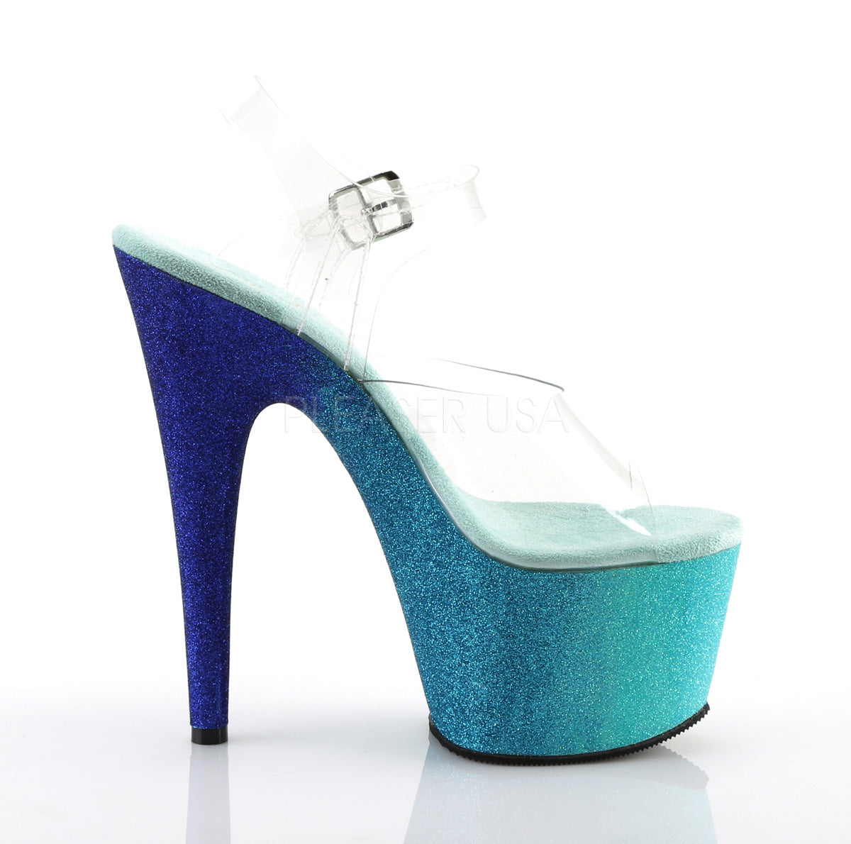 7 Inch Heel ADORE-708OMBRE Aqua Blue
