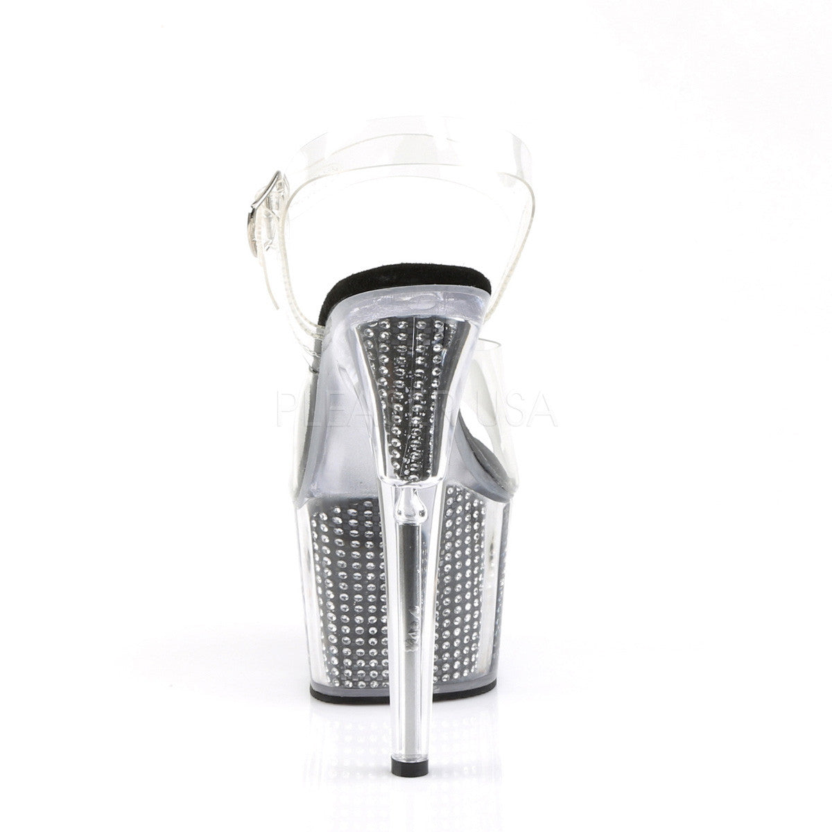 7 Inch Heel ADORE-708SRS Black Rhinestone