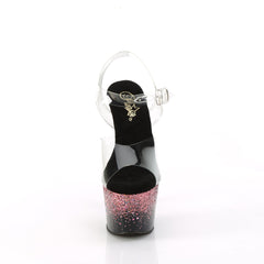 7 Inch Heel ADORE-708SS Clear Pink Glitter