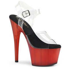 7" Heel ADORE-708T Clear Red Frosted