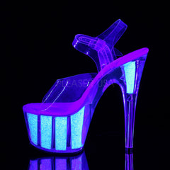 7 Inch Heel ADORE-708UVG Clear Neon Opal