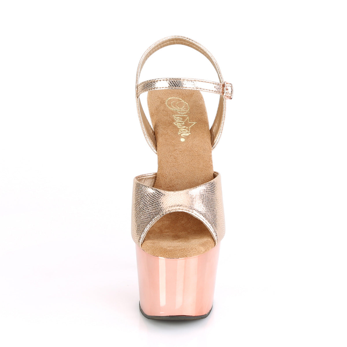 7 Inch Heel ADORE-709 Rose Gold Textured