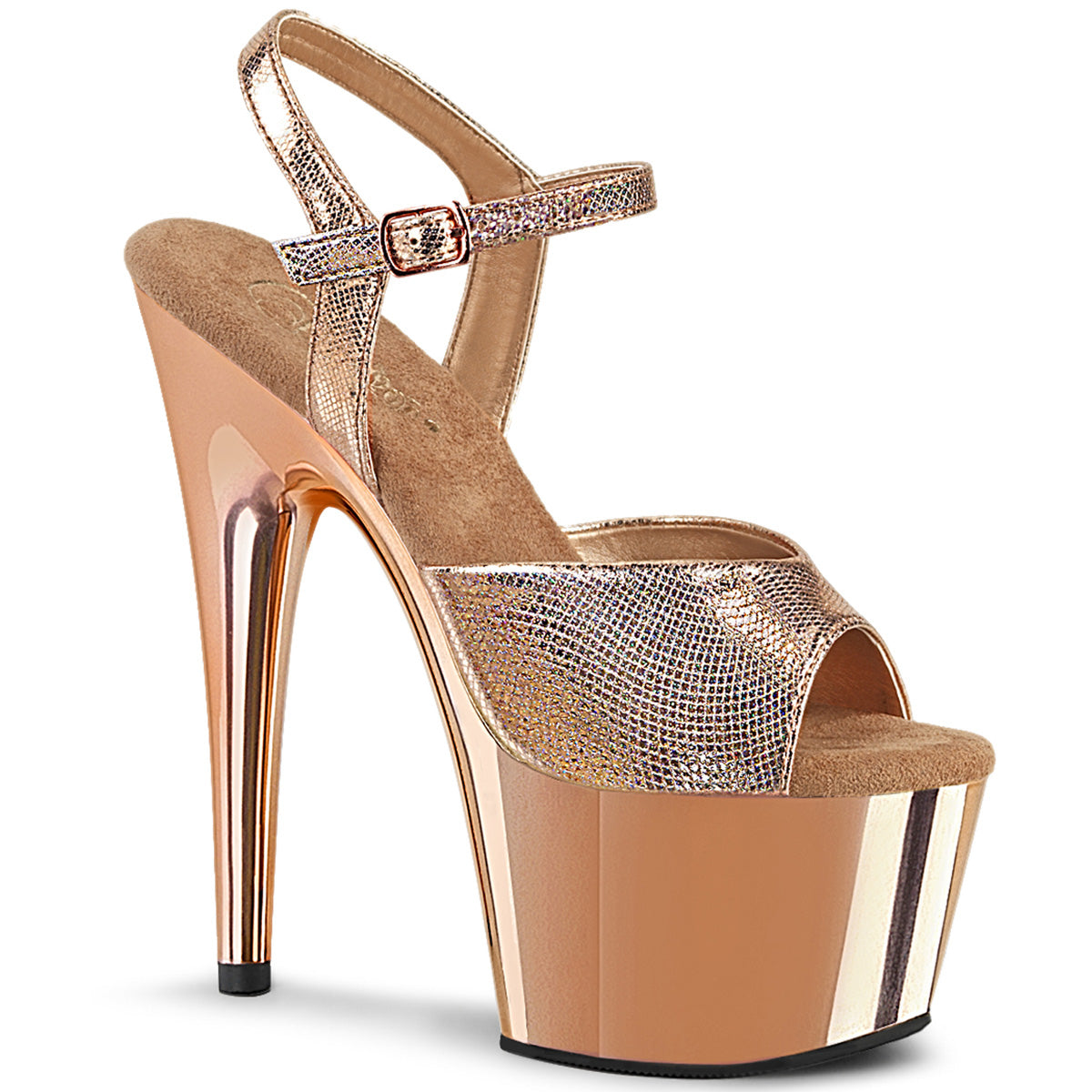 7" Heel ADORE-709 Rose Gold Textured