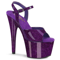 7 Inch Heel ADORE-709GP Purple Glitter