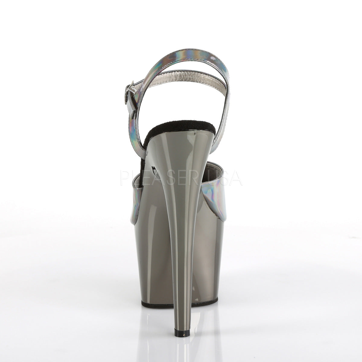 7 Inch Heel ADORE-709HGCH Pewter Hologram
