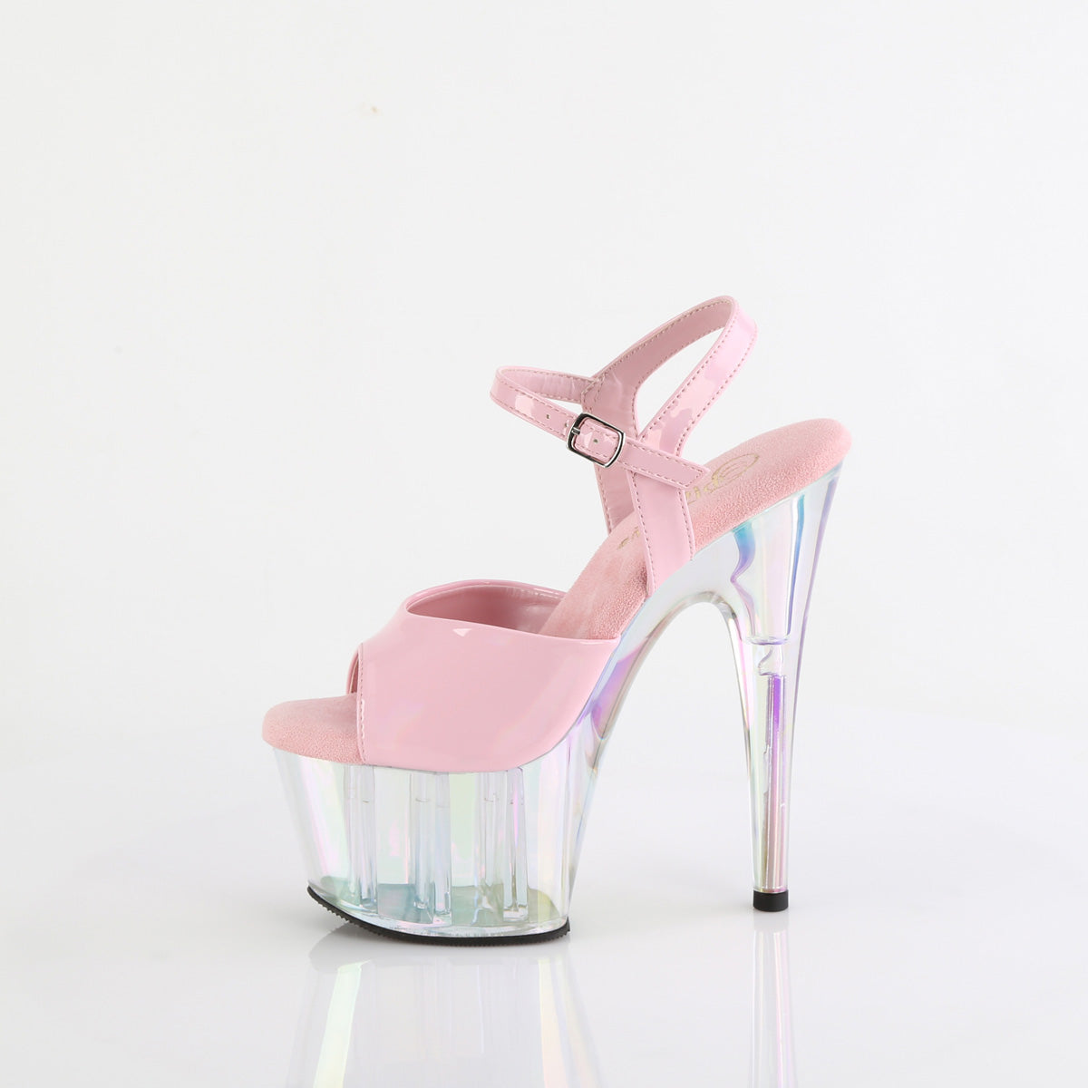 7 Inch Heel ADORE-709HT Baby Pink Holo