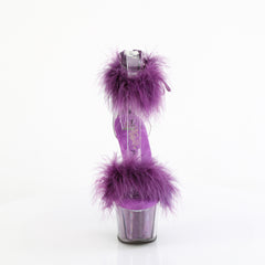 7 Inch Heel ADORE-724F Clear Purple Fur