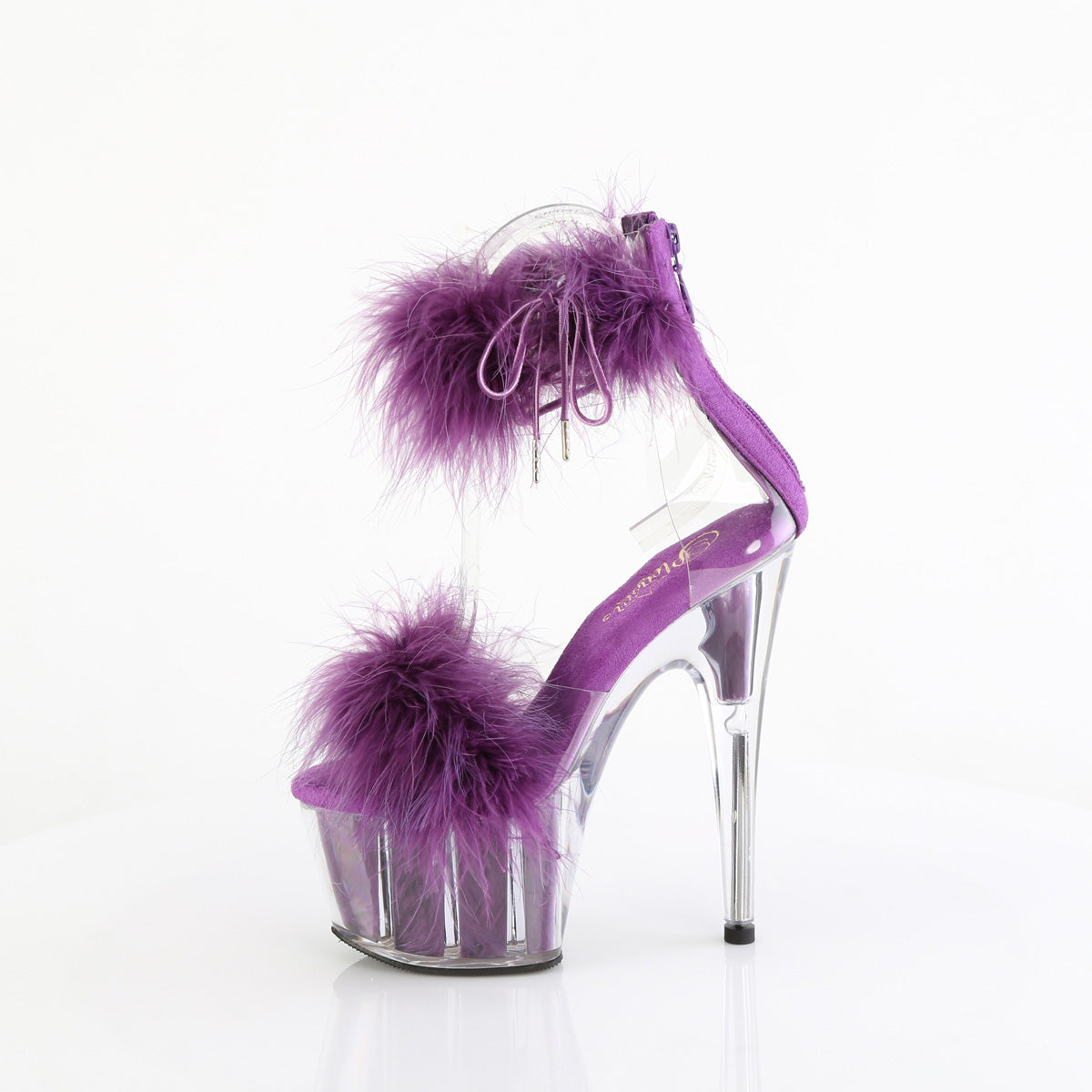 ADORE-724F Inch Heel Fur Clear 7 Purple –