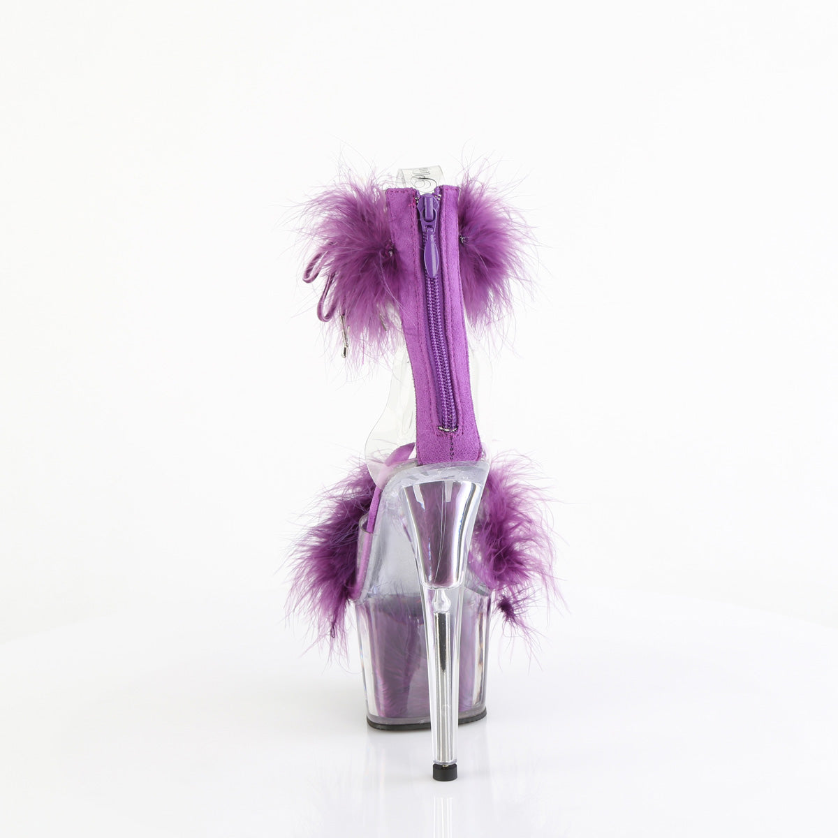 7 Inch Heel ADORE-724F Clear Purple Fur
