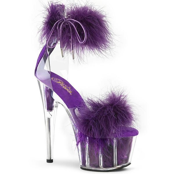 Purple Fur Heel Inch – 7 ADORE-724F Clear