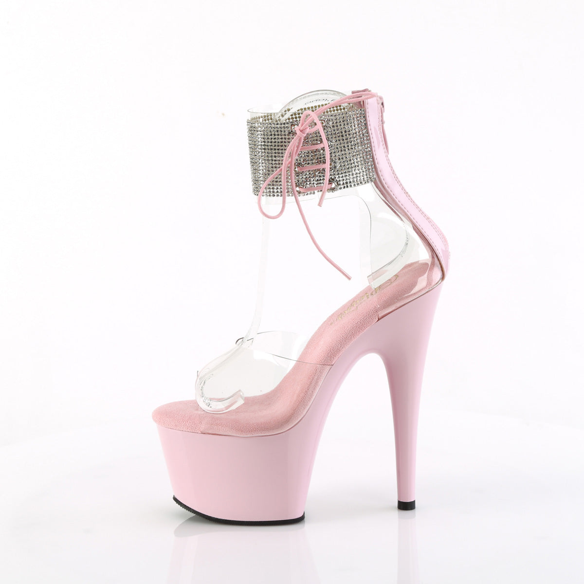 7 Inch Heel ADORE-724RS Clear Baby Pink Clear