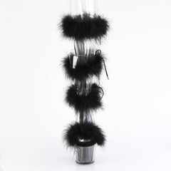 7 Inch Heel ADORE-728F Clear Black Fur