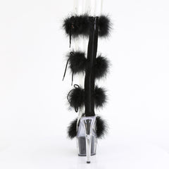 7 Inch Heel ADORE-728F Clear Black Fur