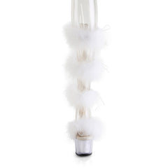 7 Inch Heel ADORE-728F Clear White Fur
