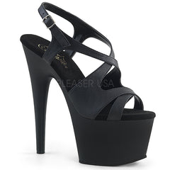 7" Heel ADORE-730 Black Faux Leather