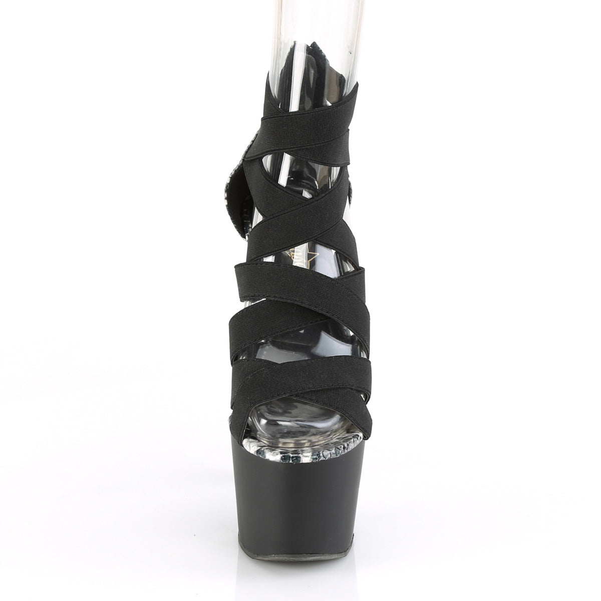 7 Inch Heel ADORE-748SP Black Elastic Band