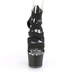 7 Inch Heel ADORE-748SP Black Elastic Band