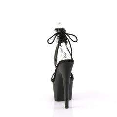 7 Inch Heel ADORE-770 Black Pu Rhinestone