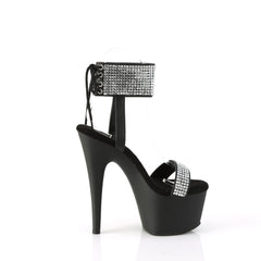 7 Inch Heel ADORE-770 Black PU Rhinestone