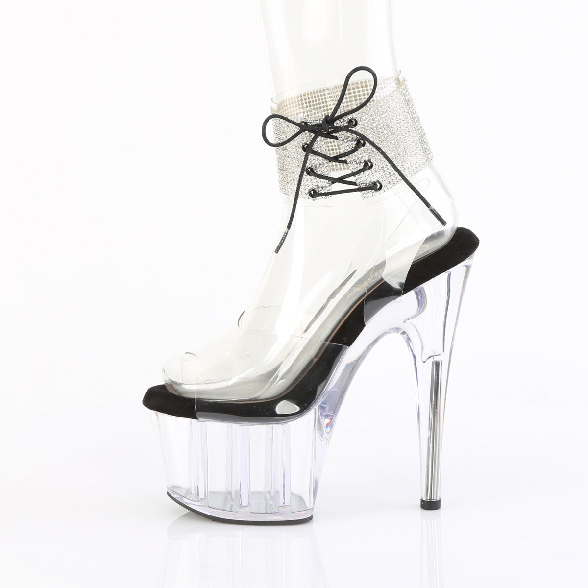 7 Inch Heel ADORE-791-2RS Clear Black