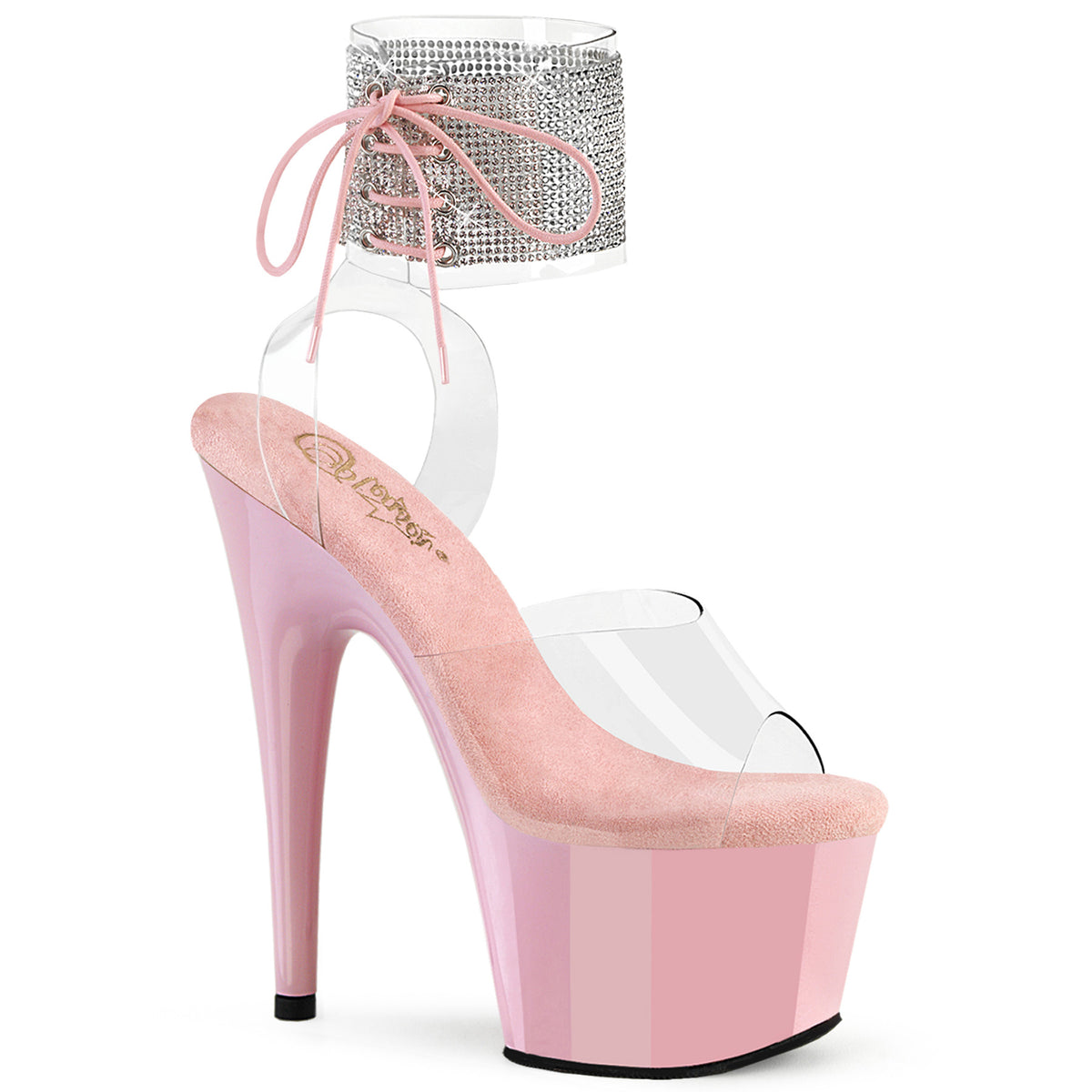 7 Inch Heel ADORE-791-2RS Clear Baby pink