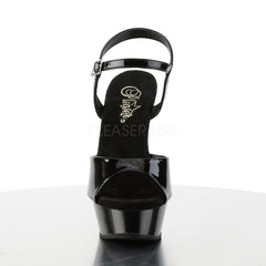 PLEASER ALLURE-609 Black Pat Stiletto Sandals - Shoecup.com - 2