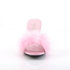 FABULICIOUS AMOUR-03 Baby Pink Satin-Fur Classic Slippers - Shoecup.com - 2