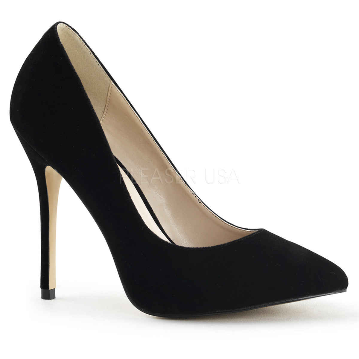 PLEASER AMUSE-20 Black Velvet Pumps - Shoecup.com - 1