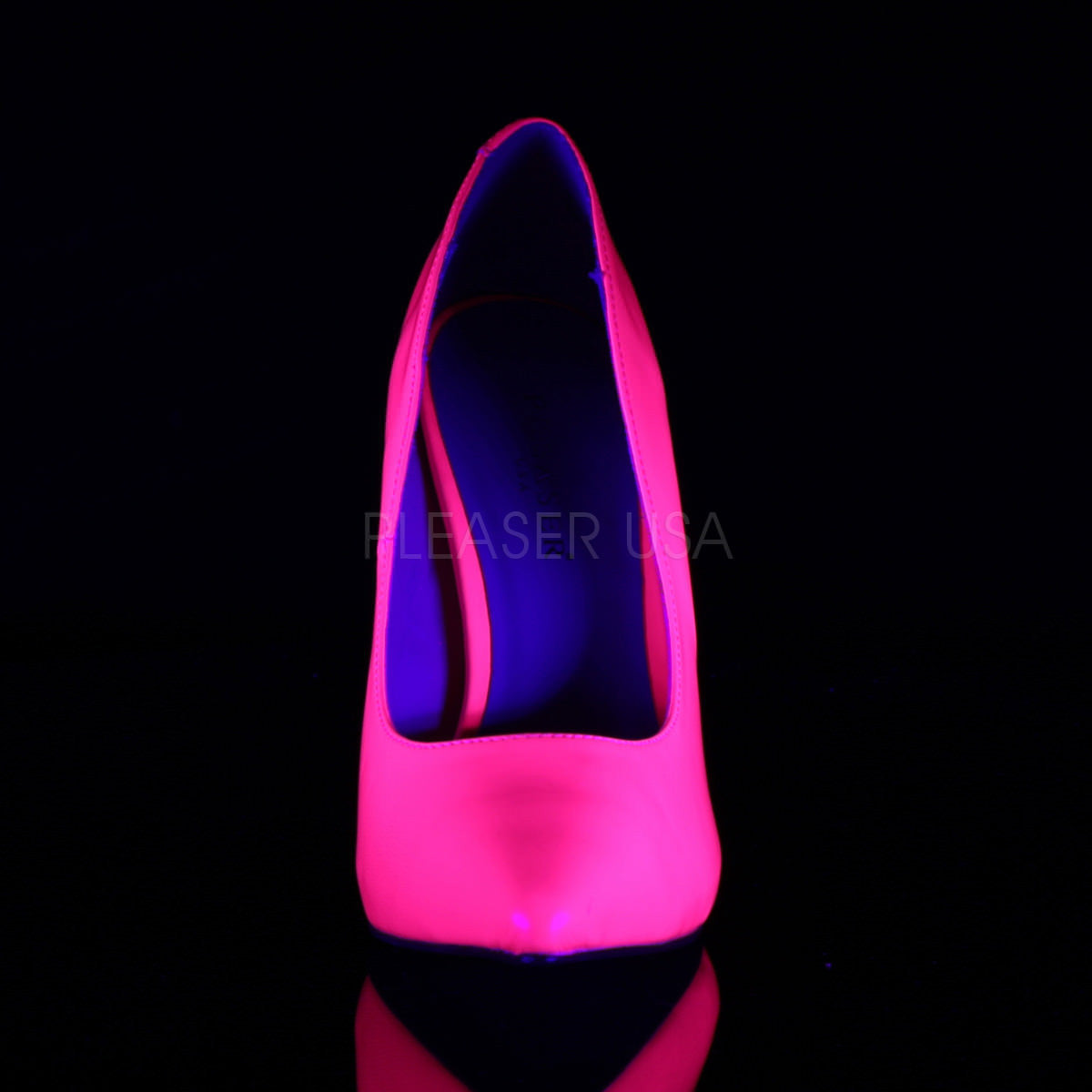 PLEASER AMUSE-20 Neon Fuchsia Pat Pumps - Shoecup.com - 2