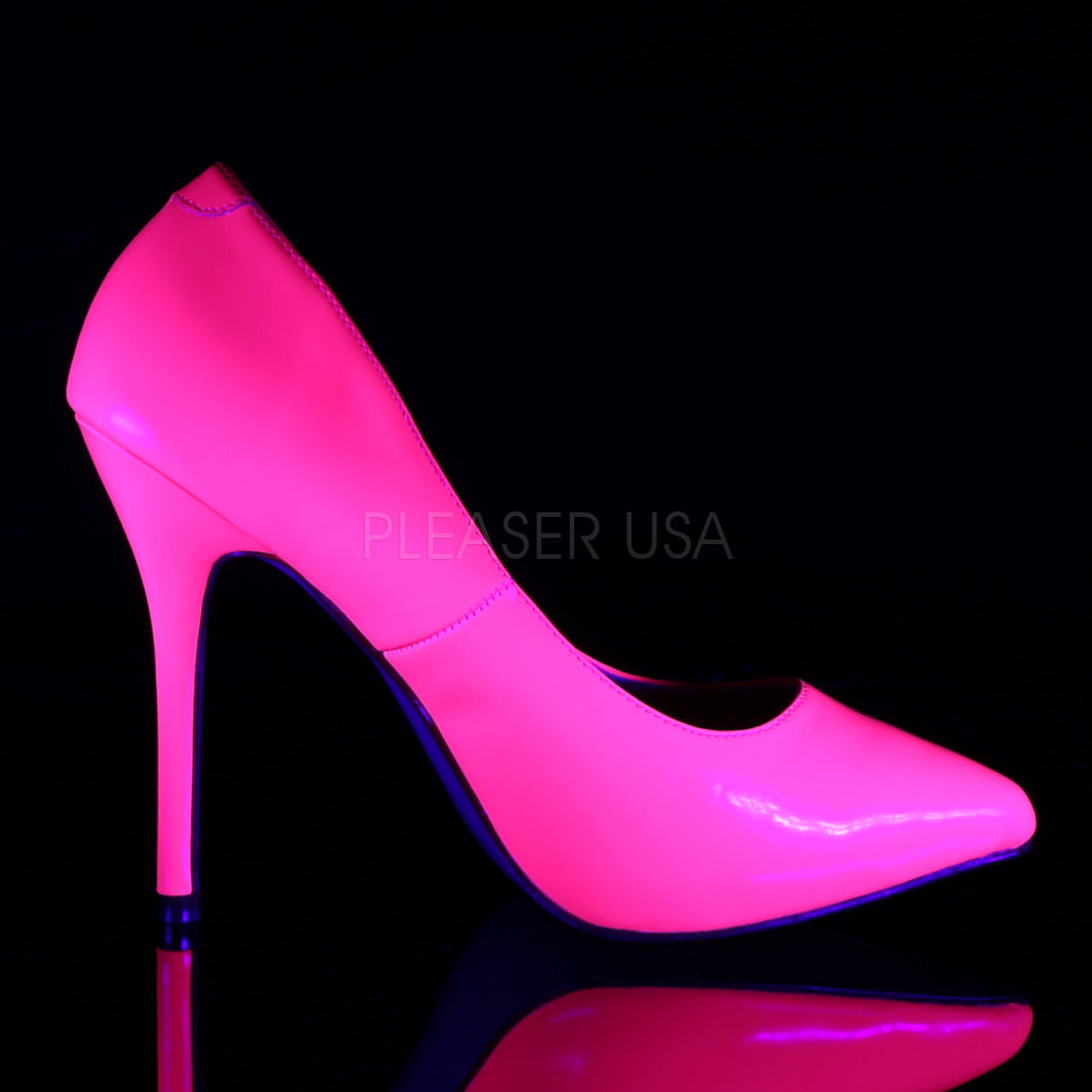 5 Inch Heel AMUSE-20 Neon Fuchsia