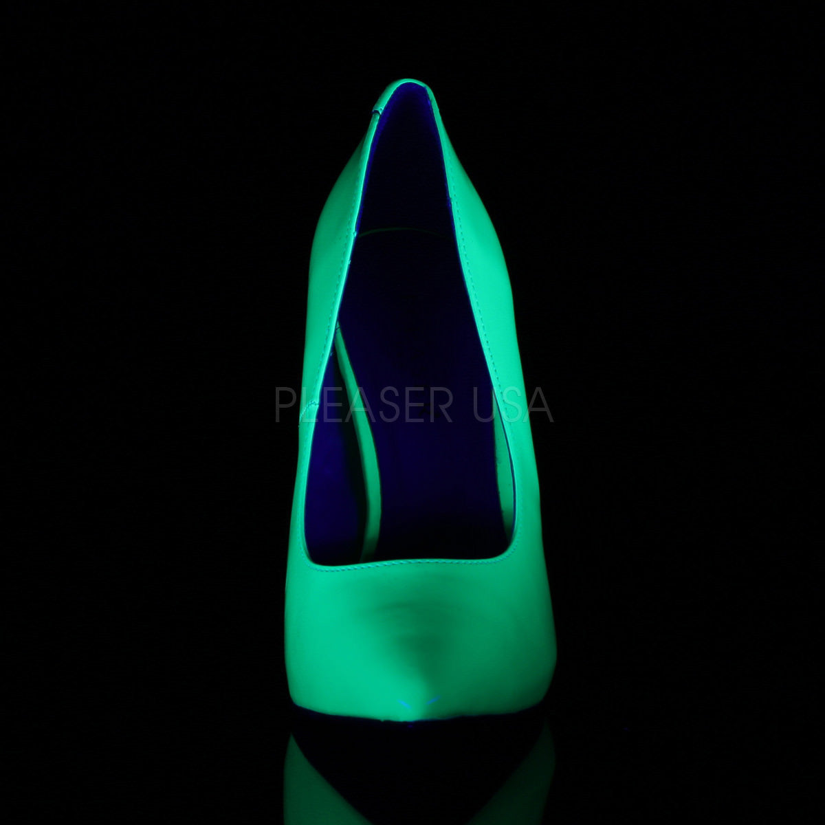 PLEASER AMUSE-20 Neon Green Pumps - Shoecup.com - 2