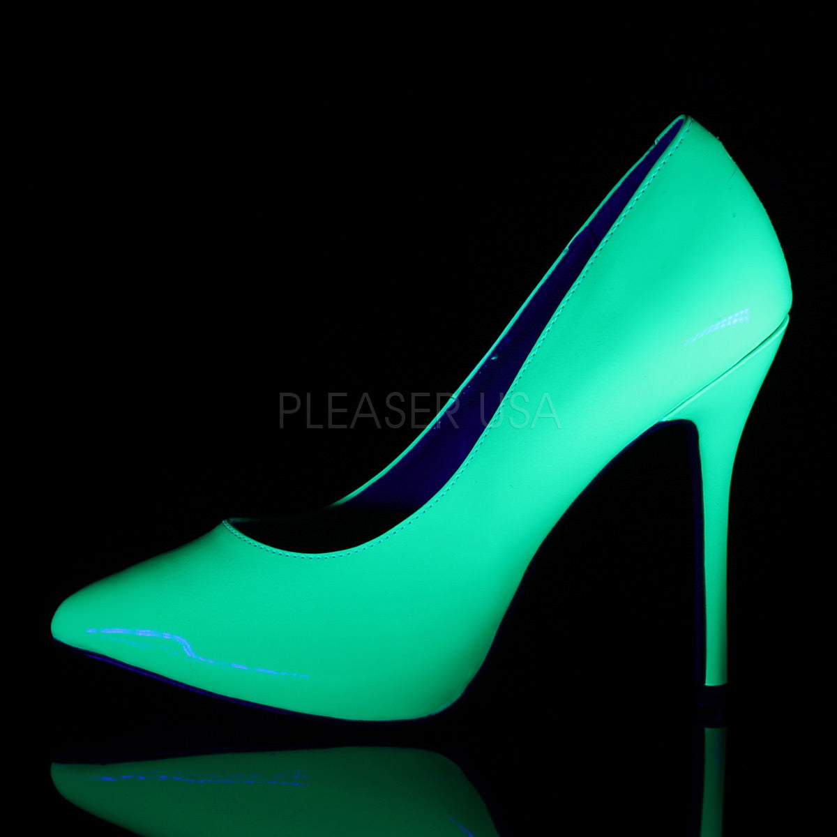 PLEASER AMUSE-20 Neon Green Pumps - Shoecup.com - 3